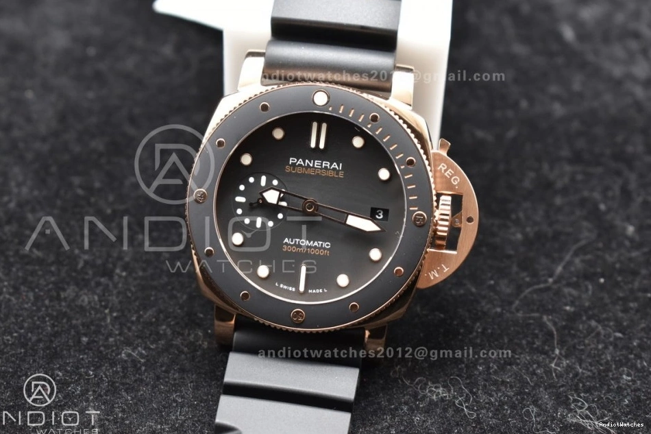 992 Black on Best Strap PAM2164 Rubber P VSF 42mm Black Submersible Edition WrinkleFree Dial 0213